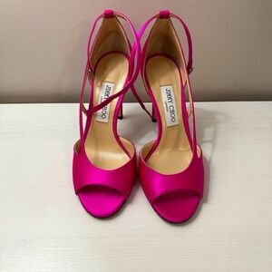 Jimmy Choo Pink Liu Satin Sandals Heels size 39